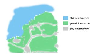 Map of Green, blue and gray infrastructure