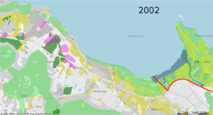 From the map of 2002, you can see that residential area has expanded substantially with periods of time.