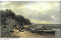 Painting by Eugen Gustav Dücker. Tiskre coast. Reference: A. Eilart, A. Kokk. 2012. Pintsliga tõmmatud Eesti. Lk 247