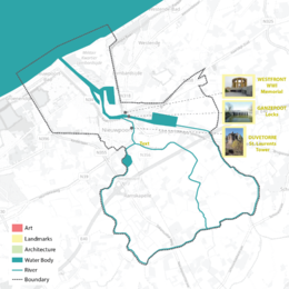 A map locating the landmarks in the landscape which are tied to heritage, sacredness and identity