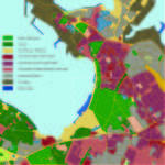 Administratively, the area is composed of three zones: green urban areas to the east, semi-natural landscape near the shoreline and in the south (park-forest Merimets and Stroomi beach), and wetlands to the southwest.