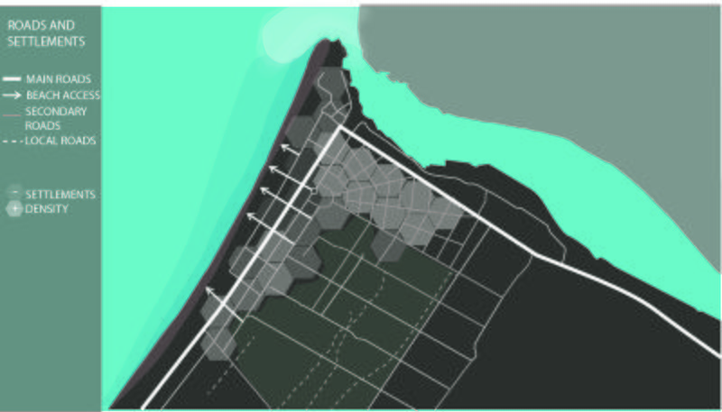 Roads and Settlement Map. This map shows all the roads connection in the town as well as road connection to the beach and the settlements around the Narva-Joesuu Town. Town holds 2,600 inhabitants, most of them are Russian speaking aging people. In this map we divided the settlement into two area, one with brown color shows the houses where people are still living and surrounding environment is maintained well whereas settlement with black color shows the abandoned houses. But somehow people are still using the garden of this abandoned area for crops and vegetables. There is a main road with red color which connects directly to another big city Narva and different secondary roads are connected with it around the town which we can see in the orange color. Some of the roads are directly connected to the beachside where some parking is also available and some roads are only used as a pedestrian that leads to the beach.