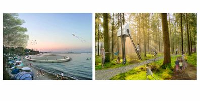 Circle bridge on the seaside in Shabla and Forest oasis