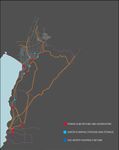 This map demonstrates the energy (Electrical power) production locations, and the energy produce varies from 30 Megawatt in the southern end of the shoreline in the industrial zone, to 600 Megawatt generated through a marine cable to Eygpt. Also, it demonstrates the water pumping locations and storage points, the main source of water in Aqaba is the Disi Aquafier.