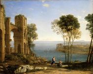 "Claude Lorrain (1604/1605–1682), Coast View with Apollo and the Cumaean Sibyl (c 1645-49)"