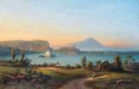 Lake Fusaro with Casina Reale, Johann Rudolf Buhlmann