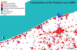 Urbanization on the Flemish Coast in 2000