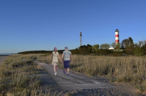 A visual showing board walk along the beach