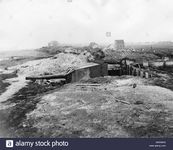 Chronicle / Alamy Stock Photo - Coastal defence battery Middelkerke, Belgium. A gun of the Cecilie coastal defence battery near Middelkerke in West Flanders, Belgium, during the First World War. - Year: 1914-1918