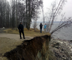 Less than 10 m left until the edge of the 9-meter-high cliff reaches to Kakumäe Peninsula, Tallinn. Link: http://www.borenv.net/BER/pdfs/ber12/ber12-653.pdf.