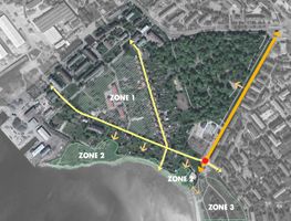 Zone 1: Houses fo residence will be filled up in the future. Zone 2: The coastline is new destination of outdoor recreation for locals that is connected to Zone 3 to make a green coastline system for Tallinn.