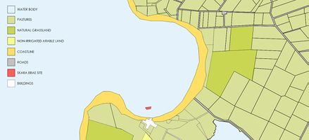 Land use after the climate change influence Due to the climate change, the coastline may deepen to the land, destroying Skara Brae and flooding parts of the pastures and agricultural fields.