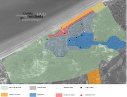 Community Map - Due to broad natural protected areas, the city of De Panne is narrowed down to a relatively small scale region divided between residential and 2nd housing areas. Along the coastline is a dense tourist housing strip right next to the beach, which is the main tourist hot spot in De Panne. Since the other main hot spot is the Plopsaland theme park in the south of the town, the main pathway commutes between those two sites. The city itself lacks open public spaces (i.e. parks or squares), therefore main meeting points come down to the few cultural institutions, churches and green spaces over town. Despite the heavy tourist flow, the main actors in De Panne are residents with the privately-owned property. Considering the circumstances, property developers and NGOs are also relevant in the city’s marketplace, having more and more opportunities for developing as long as there are tourists and need for housing.