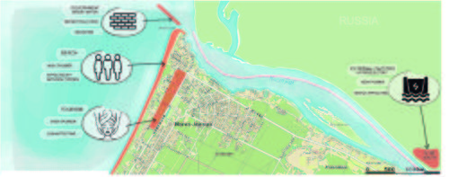 Power Map Beach of Narva-Jõesuu has a high potential with high power. Controlled by the government and regulated with water laws. The beach is affected by the natural forces from the sea and river. There is a decaying breakwater that is ruining the beauty and not stopping the pollution from the river. There are external factors like the hydroelectric power plant on Narva river that are highly affecting the water quality. The factory belongs to Russia and is a high power in the area. Tourism is the highest economical powers of Narva-Jõesuu but is still not affecting the area much. Environmentally it is a good thing.